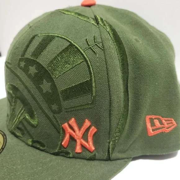 New York Yankees New Era 59Fifty Army Green 7 3/8  Fitted Hat - Picture 2 of 8